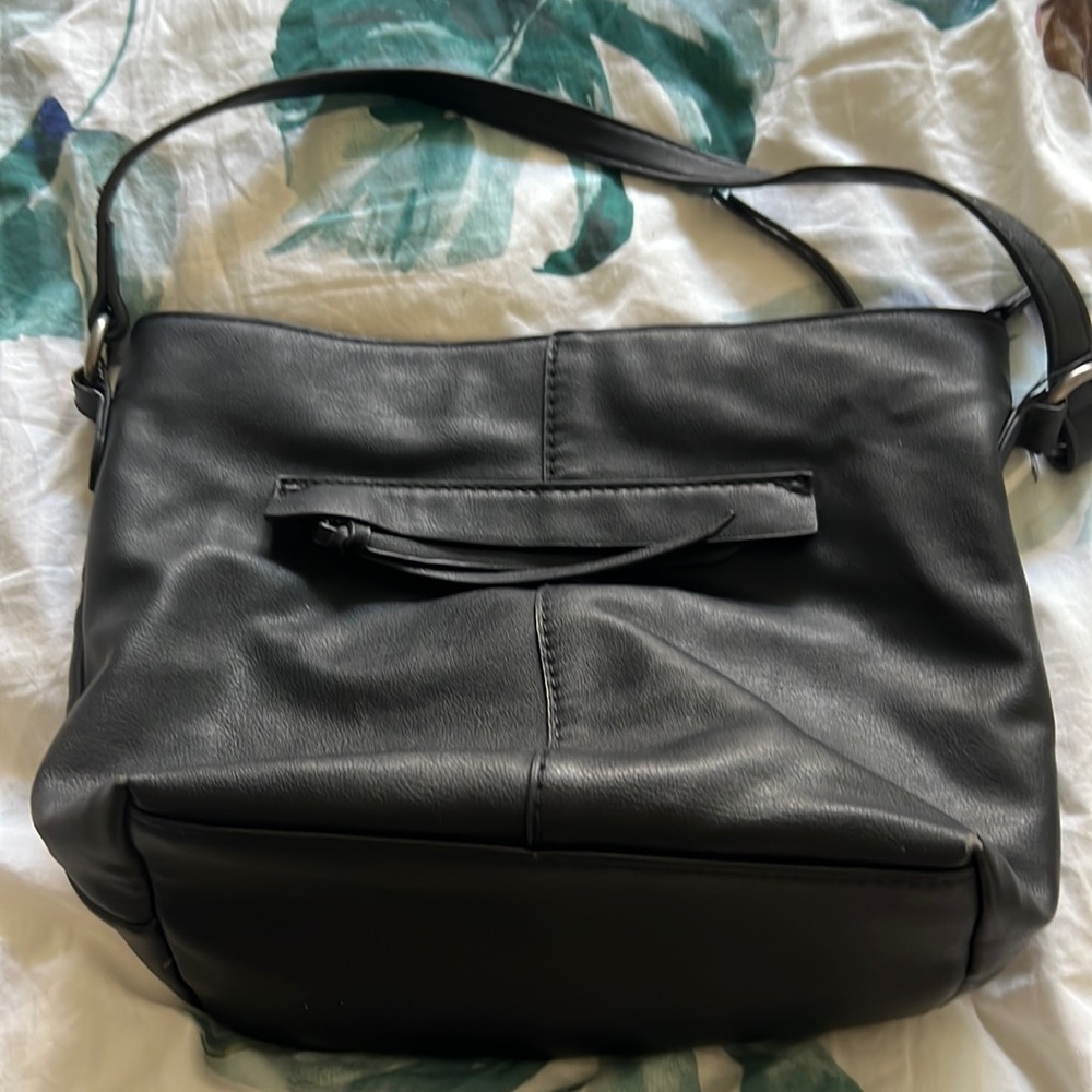 Black leather shoulder bag target